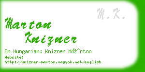 marton knizner business card